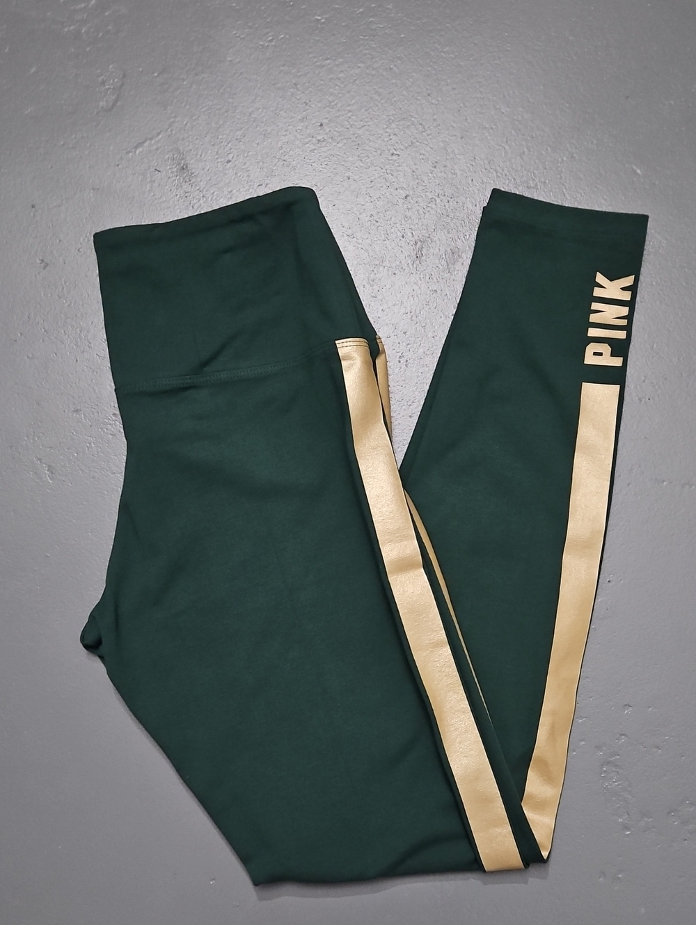 PINK Active Victoria's Secret High Waist Full Length Legging Green & Gold NWT 🔅